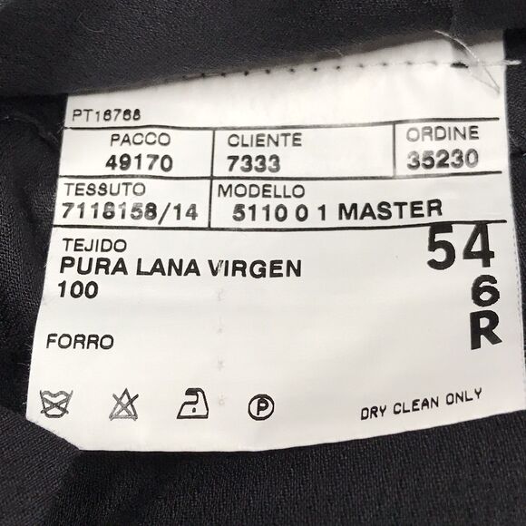 CORNELIANI Forro Pants Men Black 54(36x32) 100% Pure Virgin Wool Cuffed Dress - Picture 13 of 15